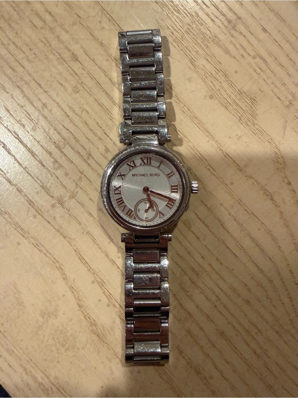Michael Kors Silver Tone Women's Watch with Roman Dial